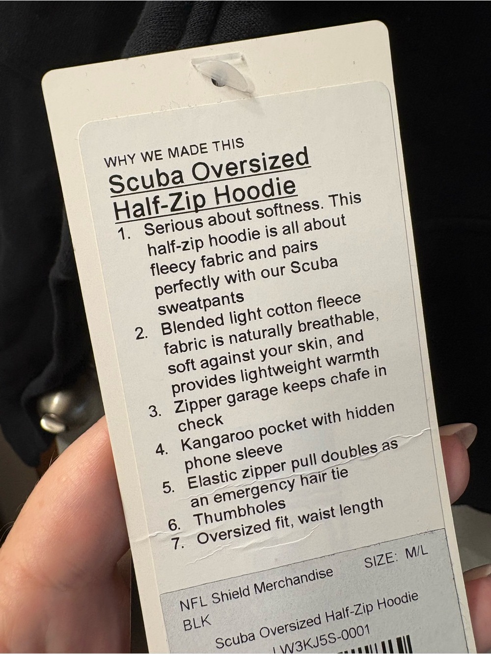 New! Lululemon x NFL Black Scuba Sweatshirt - Picture 7 of 7